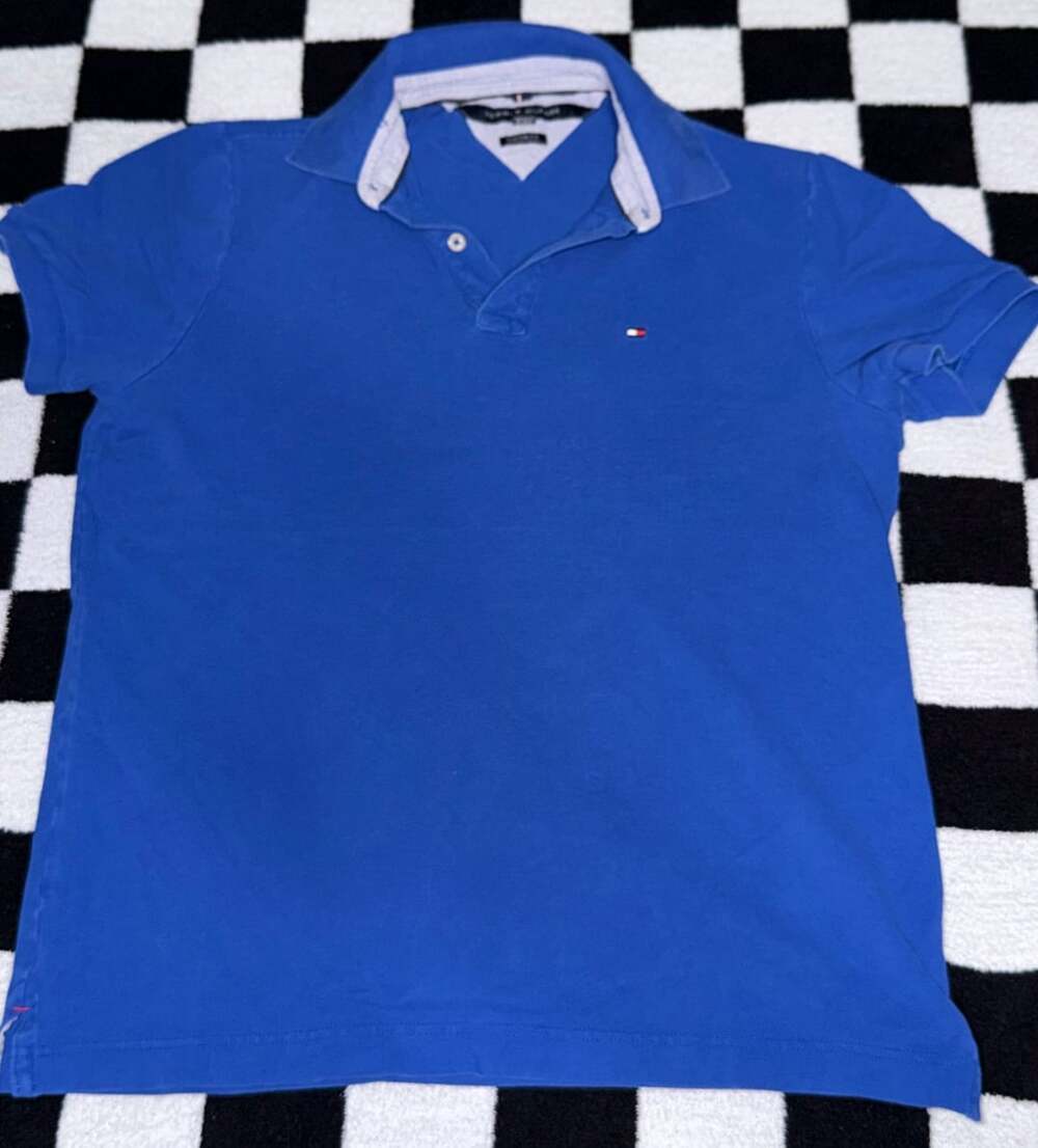 Tommy Hilfiger Royal Blue Custom Fit Short Sleeve Polo Shirt Men's Size M